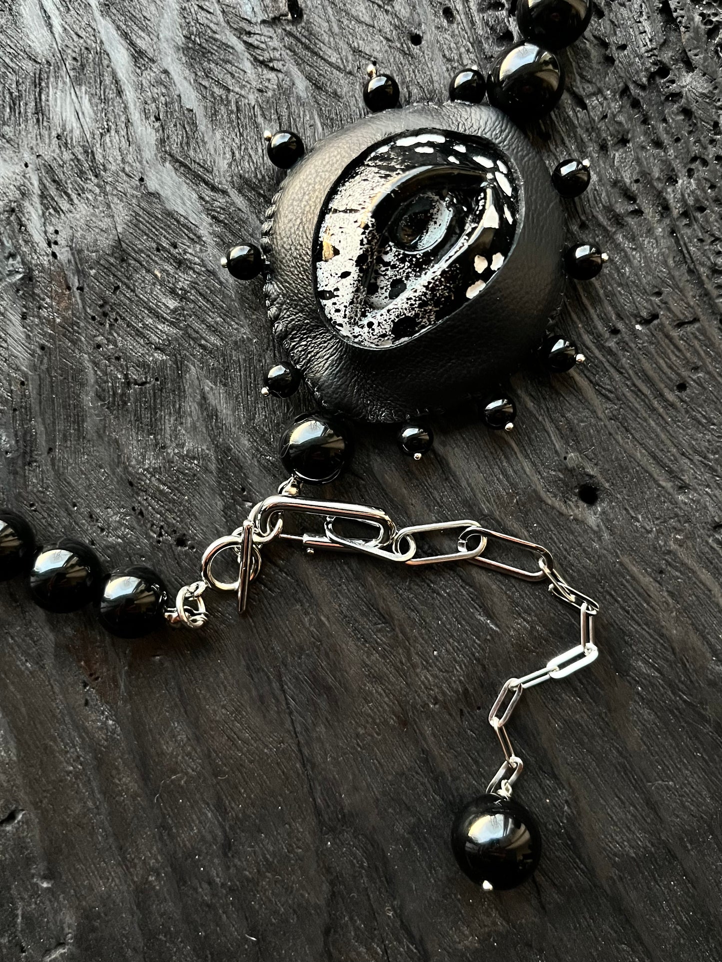 ONYX AND EYE NECKLACE