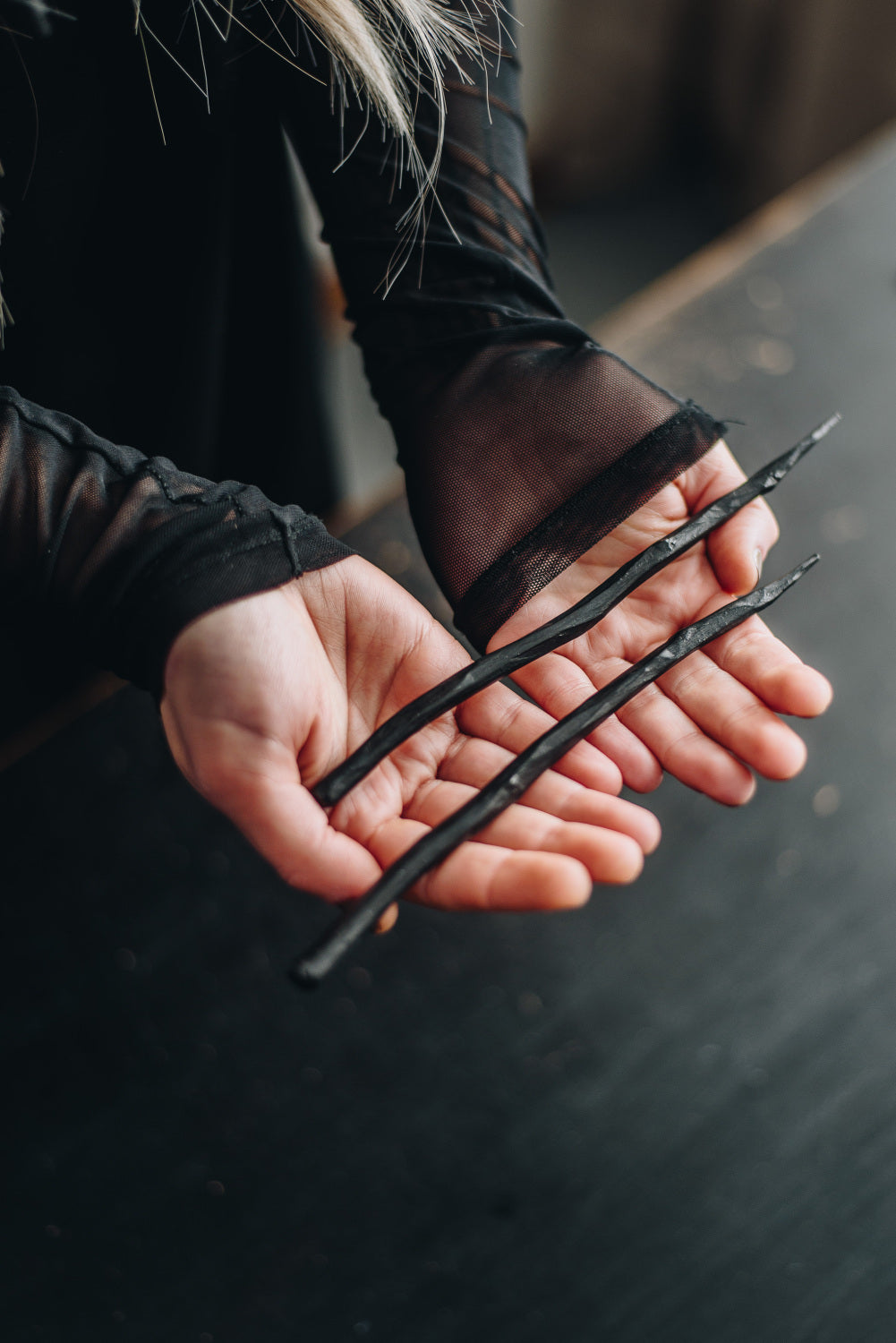 HAND CARVED HAIR PIN