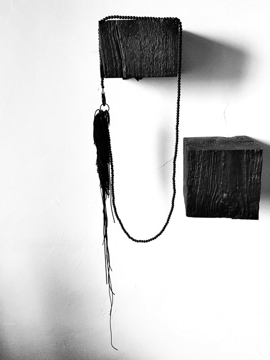 ONYX NECKLACE WITH TASSEL