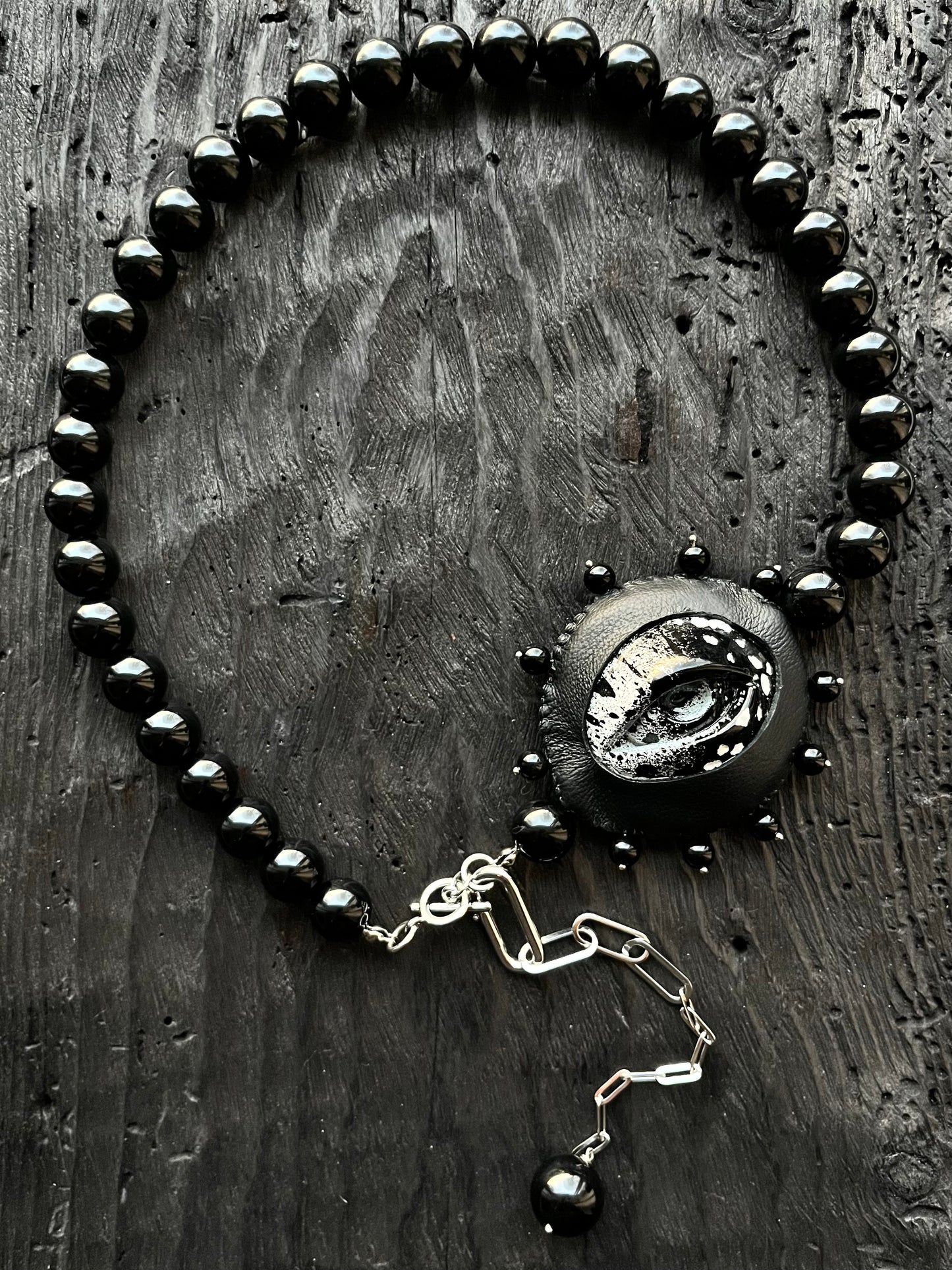 ONYX AND EYE NECKLACE