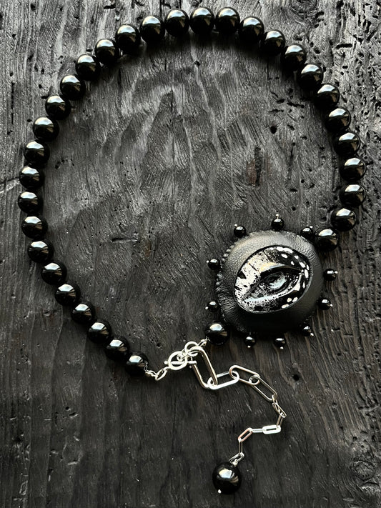 ONYX AND EYE NECKLACE